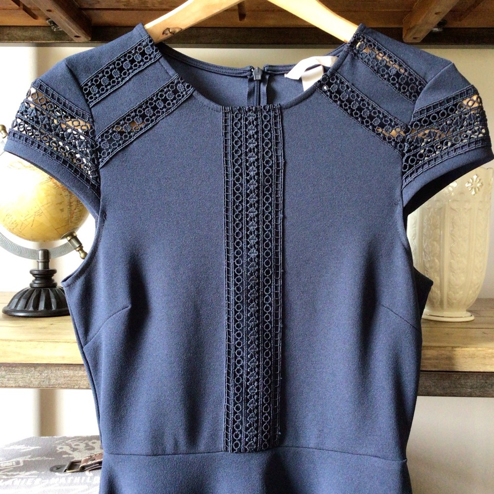 H&M Navy Blue Fit & Flare Dress - Picture 3 of 4